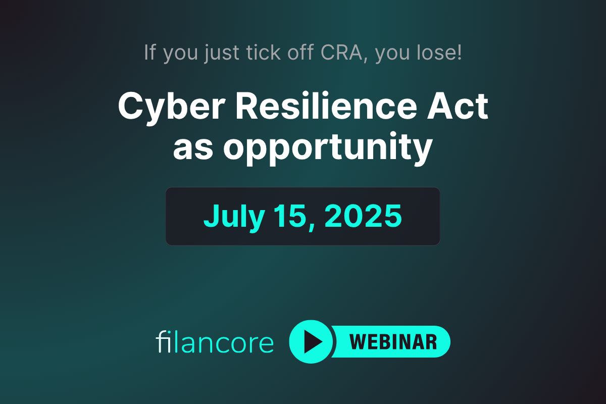 On July 3, 2025, filancore will host a free online webinar on the Cyber Resiliance Act as an opportunity. filancore will show how decentralized approaches to IoT security can help not only meet CRA requirements, but also turn them into real competitive advantages - including a compact case study from practice.